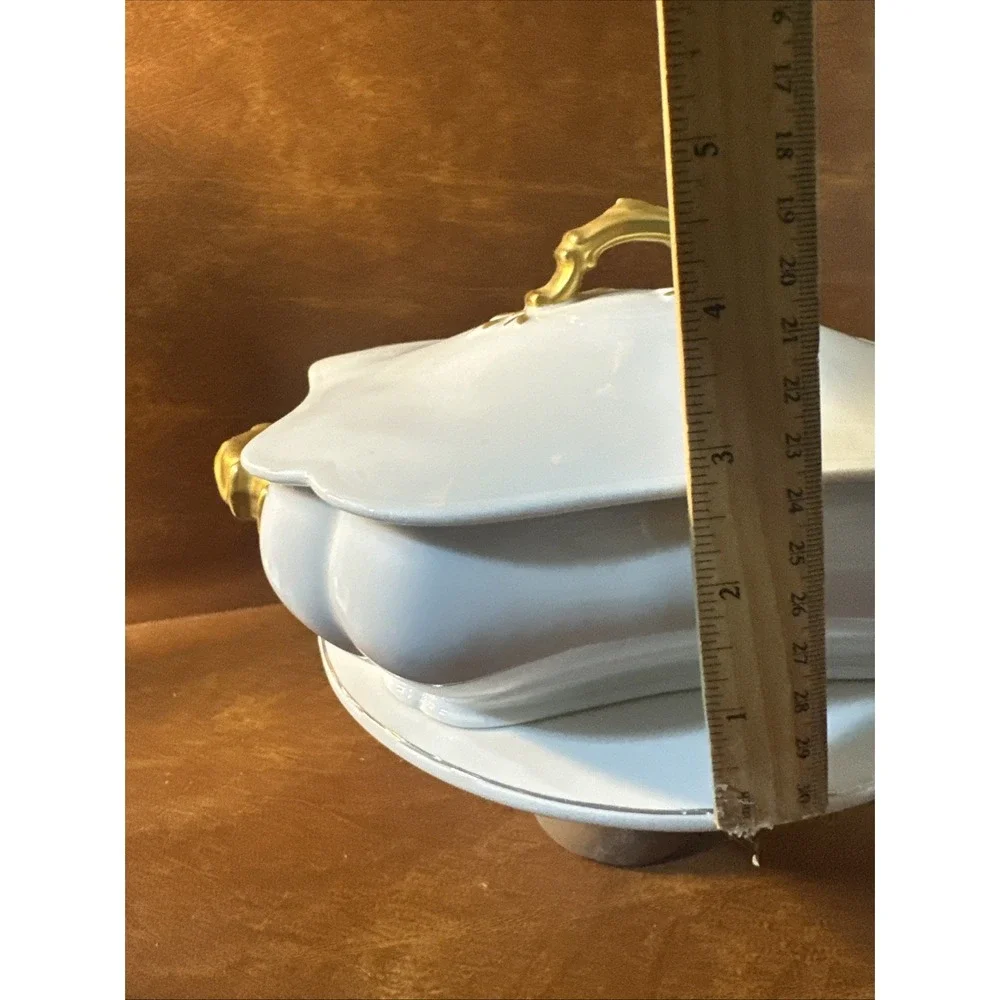 Antique Haviland Limoges H&C France Gold Gilt Lidded Covered Caserole 1890s